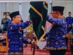 Sekretaris Daerah Kabupaten, Machiavelli Herman Tarmizi, S.STP., M.Si., menghadiri sekaligus dikukuhkan sebagai Ketua Dewan Pengurus Korps Pegawai Republik Indonesia (KORPRI) Kabupaten Way Kanan Masa Bakti 2023-2028 dalam kegiatan Pengukuhan yang berlangsung di Ruang Abung Balai Keratun Pemerintah Provinsi Lampung, Kamis (30/04/2026).